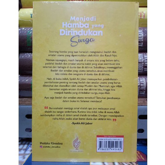 Buku Menjadi Hamba Yang Dirindukan Surga Syekh Ali Jaber /Original