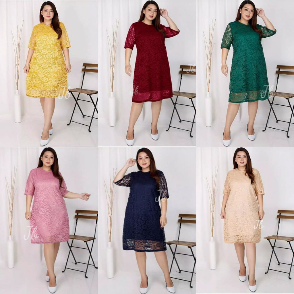 Terbaru Midi Dress Big Size Cintia Christmas Dress Brukat Jumbo | Dress Natal Wanita | Pakaian Wanit