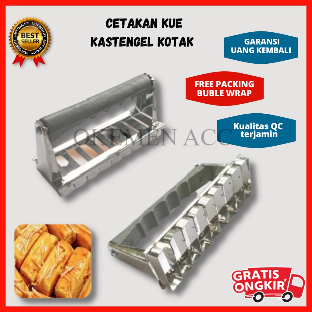 Cetakan Kue kastengel Kotak / Cetakan Kue Nastar Putri Salju Kacang Murah Bahan Stainless / cetakan 