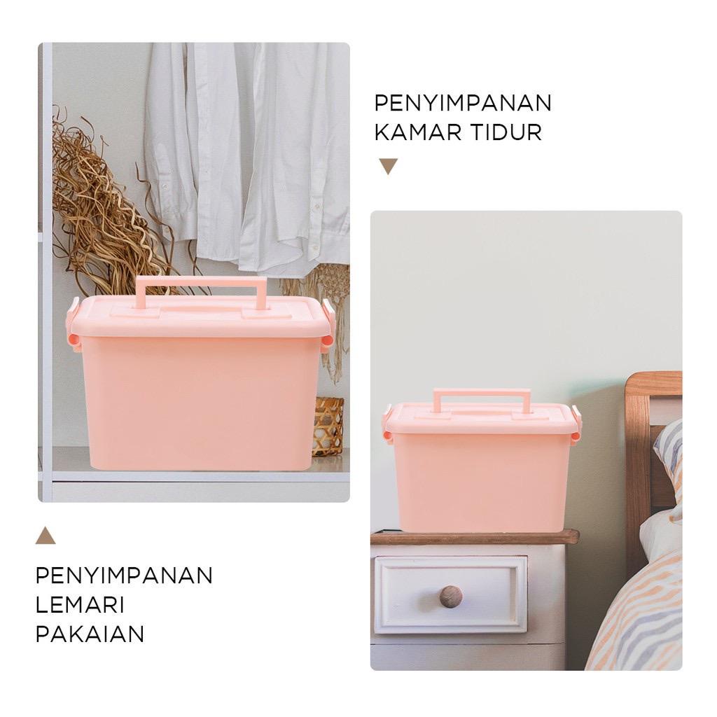 MINISO Kotak penyimpanan Plastik Kotak Kontainer Serbaguna Portable Storage Box Organizer Container