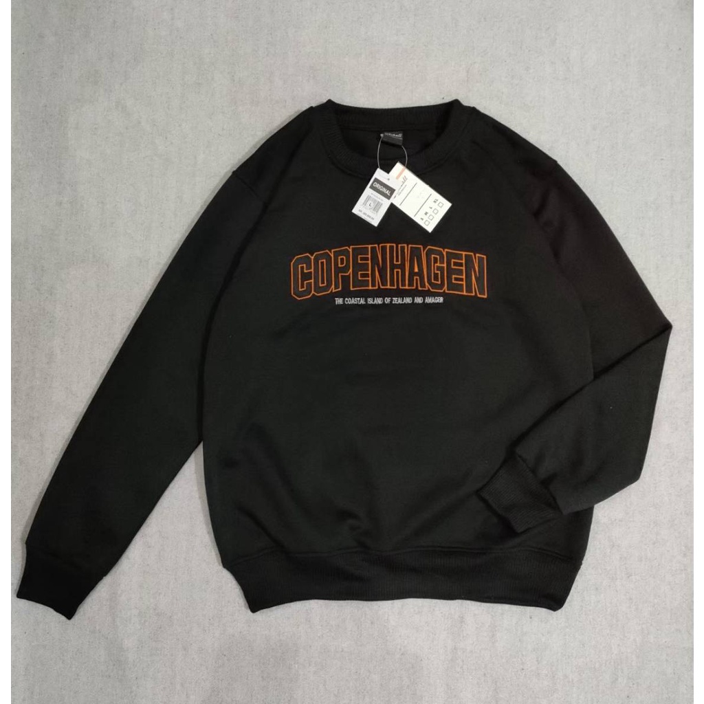 Crewneck Black Motif Simpel - Sweater Pria dan Wanita Premium Quality Distro - Sweater Crewneck Distro - Crewneck Distro Pria - Sweatshirt Sweater Crewneck Distro Full Tag dan Label - Crewneck Distro Logo Bordir