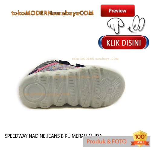 SPEEDWAY NADINE-JEANS BIRU MERAH MUDA sepatu anak casual sneaker