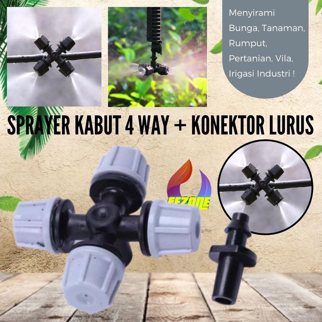 Sprayer Kabut 4 Arah Nozzle with 4/7 mm 6mm 7mm  FEZONE