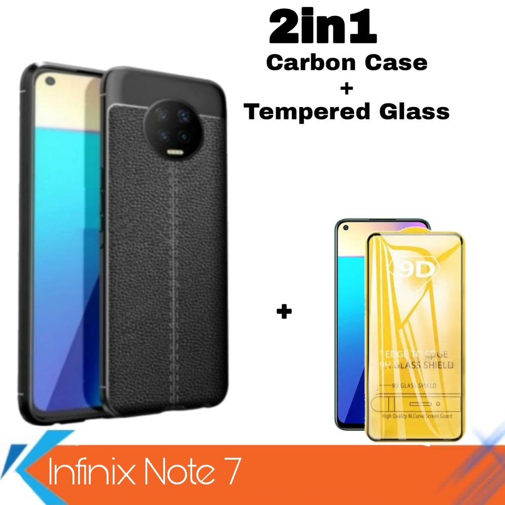 Case Infinix Note 7 Softcase Autofocus Leather Casing Infinix Note 7 Free Tempered Glass