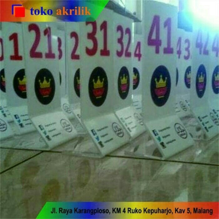 

nomor meja + desain + sticker