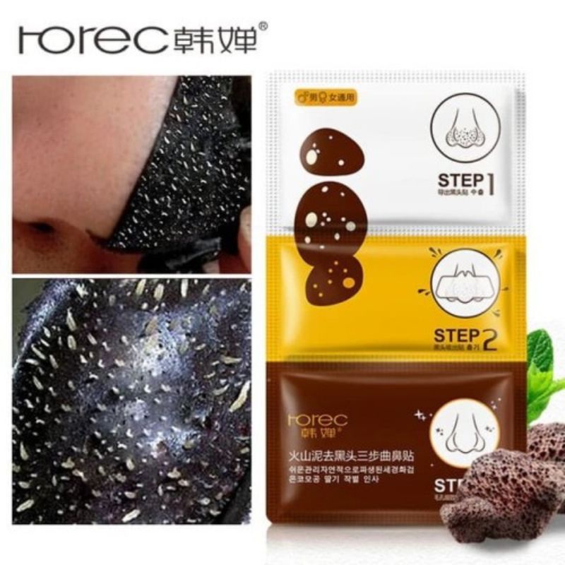 Masker Penghilang Komedo - Rorec 3 Step Mask Reloved Blackbead