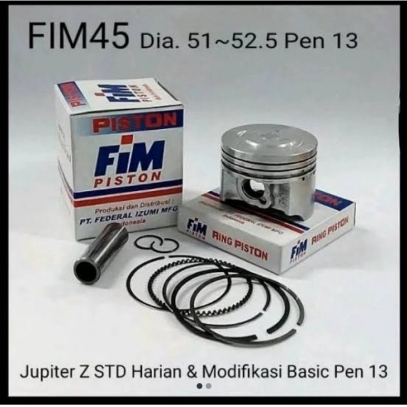 PISTON KIT FIM YAMAHA JUPITER Z STD (150) 52,5 mm/SEHER JUPITER Z