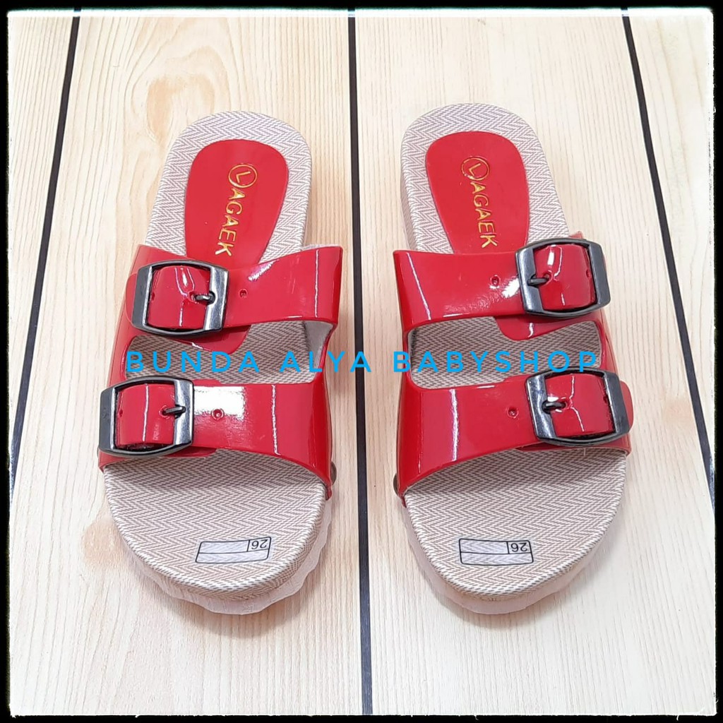 Sandal Anak Perempuan Usia 4 5 6 7 Tahun Size 26 - 35 Alas Karet - Sendal Anak Cewek Tali MERAH