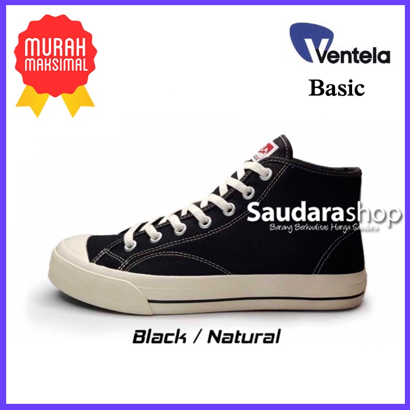 Sepatu Ventela Basic Black natural HC /  Ventela Basic Black High