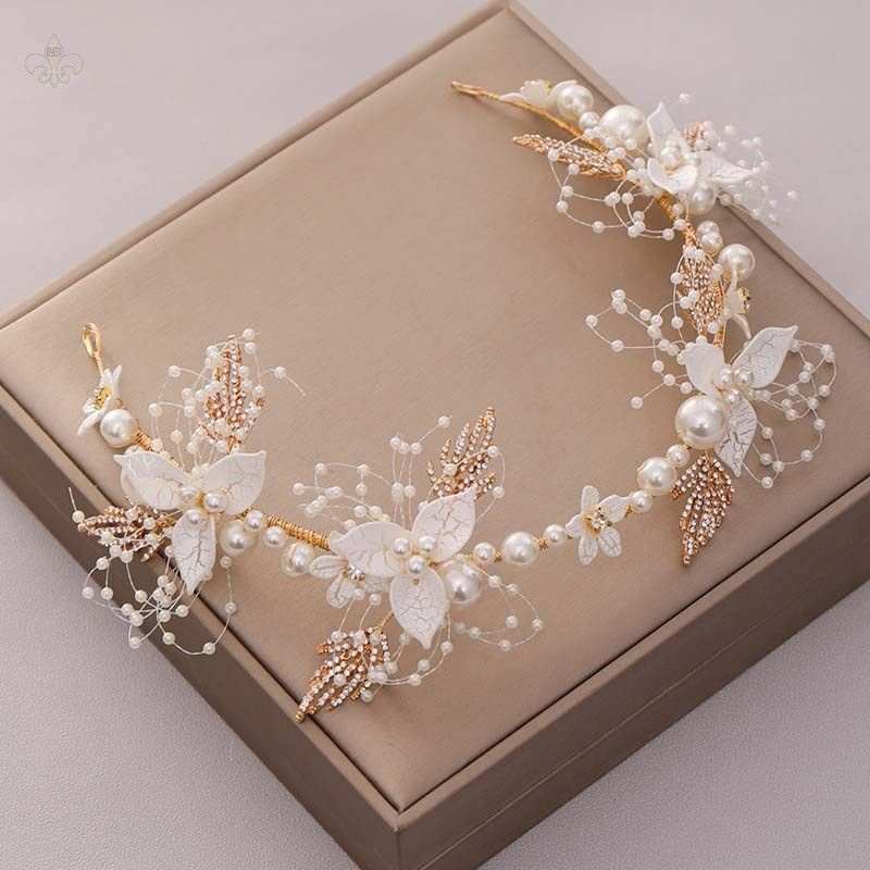 FerenHongXia Bridal European and American Beam Luxury Pearl with Diamond Headband Bridal / lubuk pakam / perbaungan / serdang bedagai / galang / medan / deli serdang