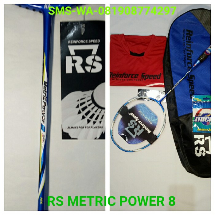 Unik  raket rs metric power 8 warna biru  Limited