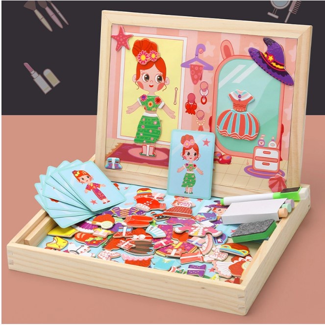 Mocababy Educational Magnetic Puzzle Board 100 Pcs Mainan Papan Tulis Anak Mainan Bayi