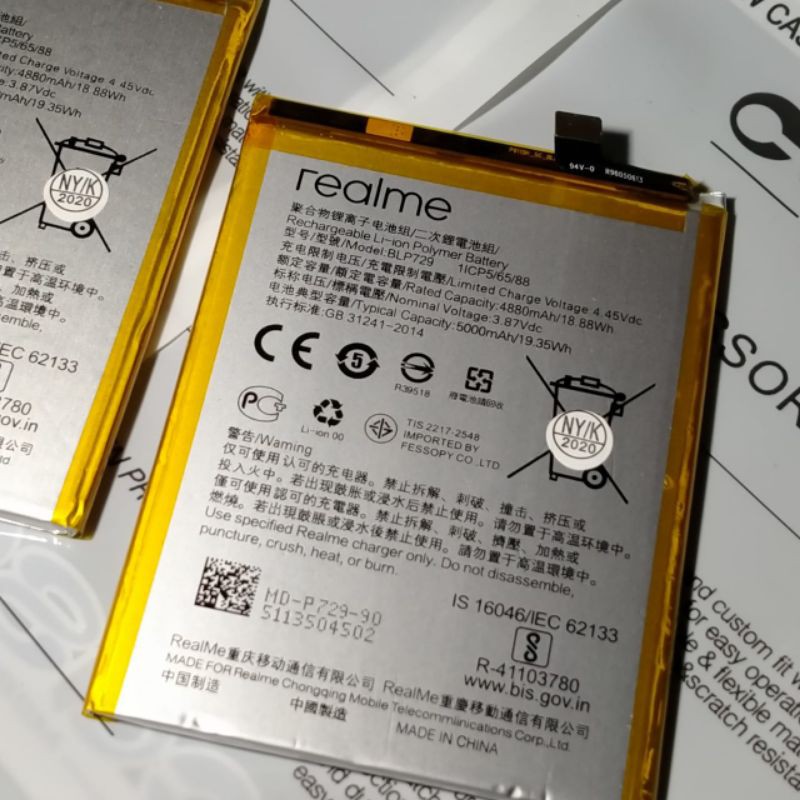 BATERAI BATTERY BATRE REALME 5i 2020/REALME 5i BLP729 ORIGINAL BATERAI
