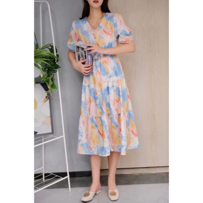 DST10224 ombre dress / terusan wanita ombre