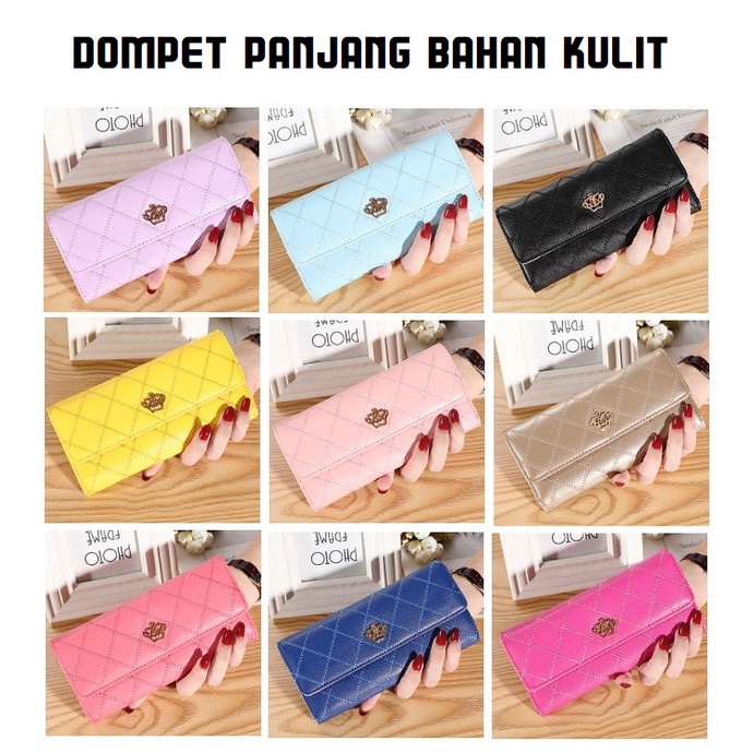 Dompet Panjang Lipat Bahan Kulit PU Kapasitas Besar Dengan Fashion Dompet Wanita Kode-#87