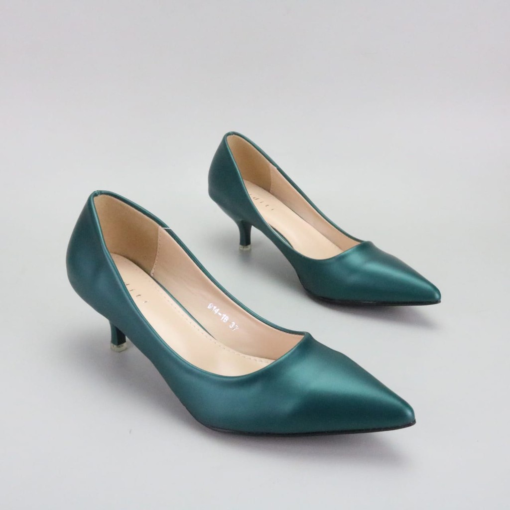 Vinz Shoes - [ 6 Warna ] Viditi Esme Doff Sepatu Import Wanita Heels Prewed Wedding Nikah-GREEN