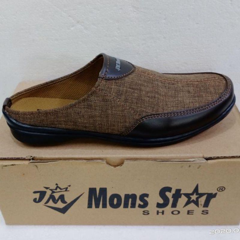 SEPATU SLOP CASUAL PRIA JM MONS STAR CAMEL (SIZE 39-43)