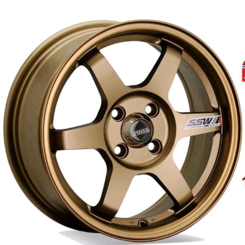 Paketin BAN BARU 195 50 15 velg mobil ssw ORIGINAL made in thailand S205/te37 ring 15x6,5 pcd 4x100 et 40