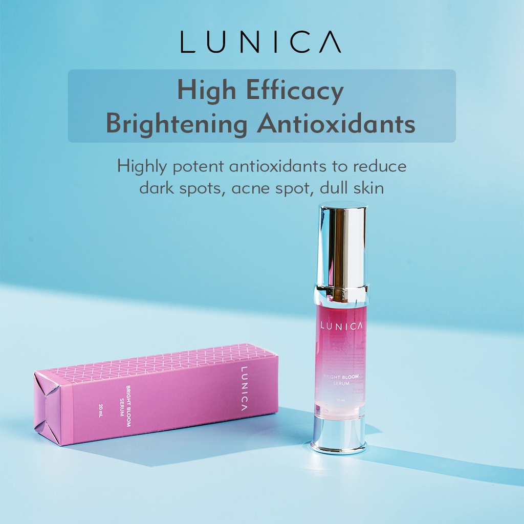 LUNICA Bright Bloom - Serum Mencerahkan Wajah | Pencerah Wajah Glowing Brightening BPOM Penghilang Flek Hitam Ampuh