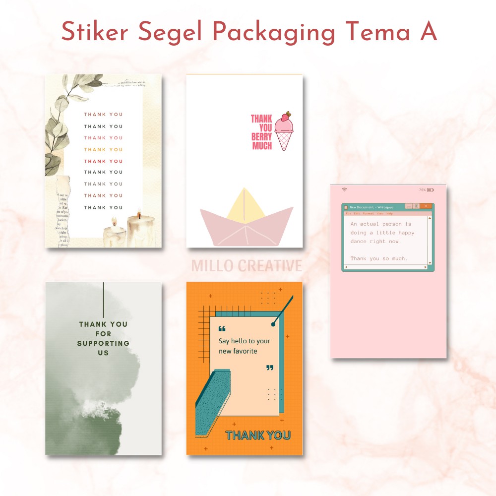 

Stiker Segel Packaging / Stiker Segel Packing / Stiker Segel Box / Stikel Segel Kemasan Tema A