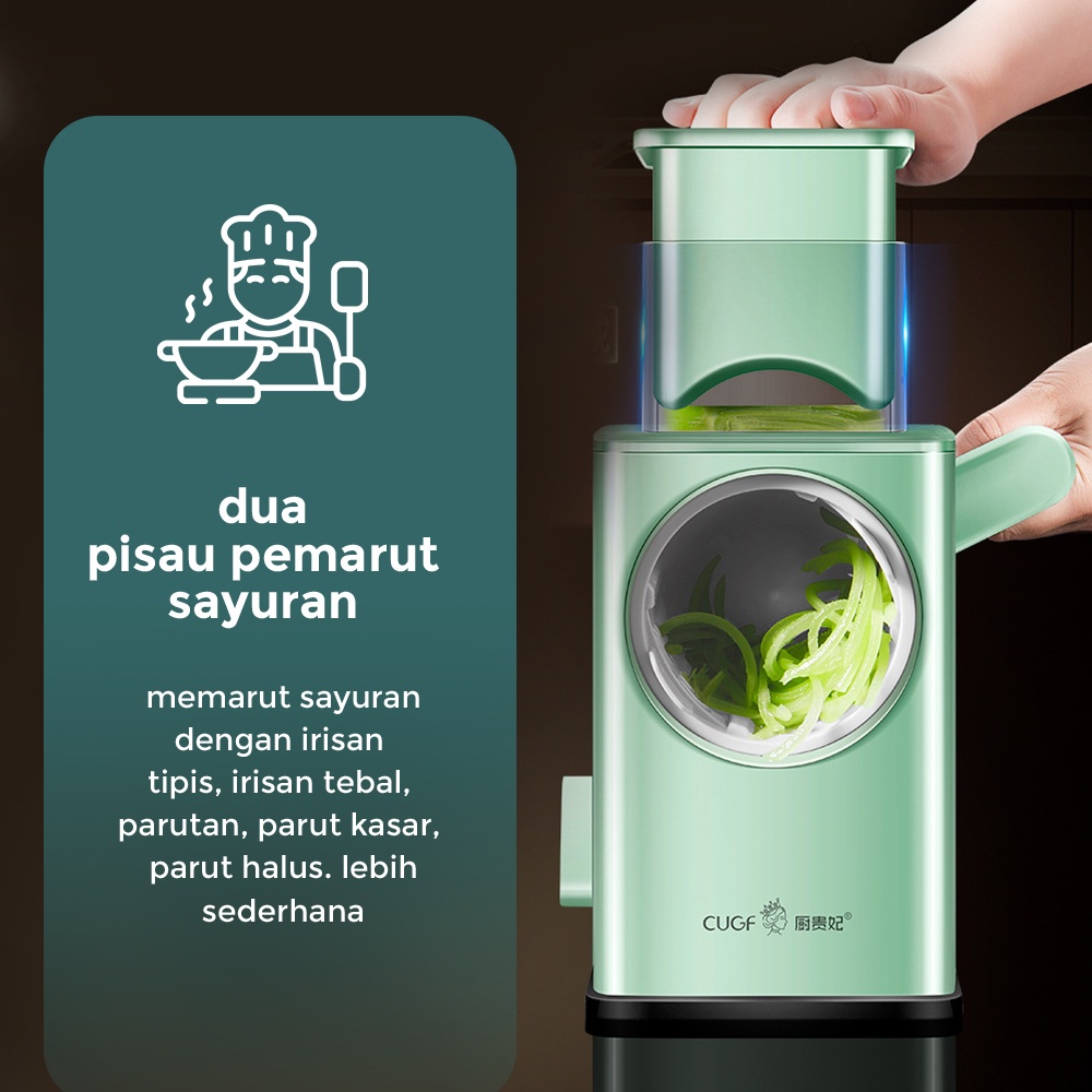 Alat Pemotong Sayuran Dan Buah Multifungsi Parutan Serbaguna Vegetable Slicer Machine Parutan Serbaguna Pemarut 4in1 Pemotong Kentang Parutan Pengiris Sayuran