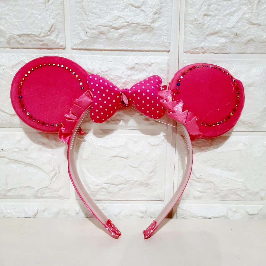 Bando Telinga Mickey Minnie Mouse Aksesories Pesta Kado Anak