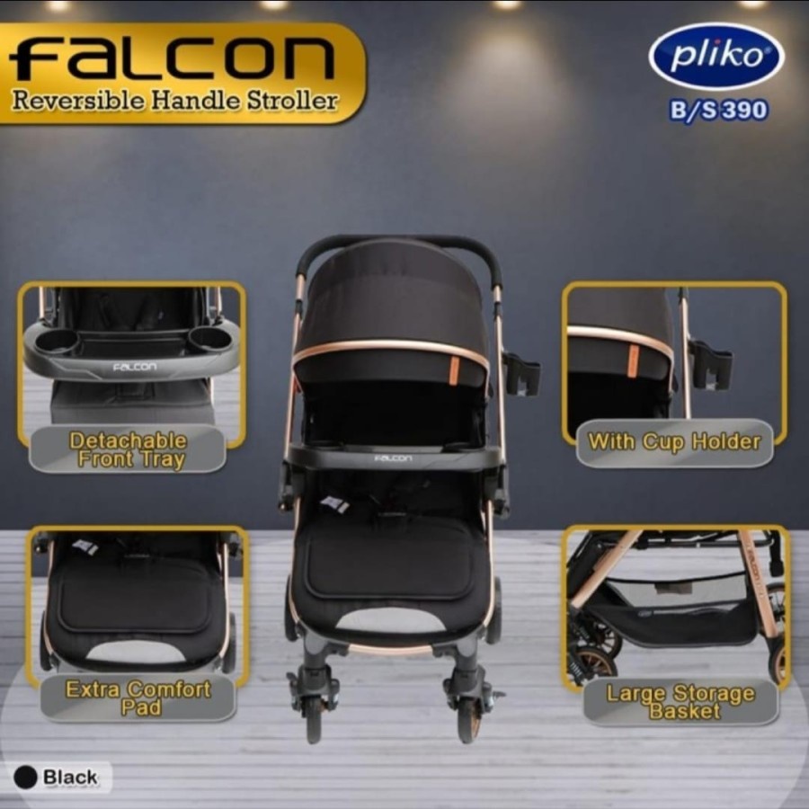 Stroller Pliko Falcon 390 Reversible Handle /kereta dorong bayi