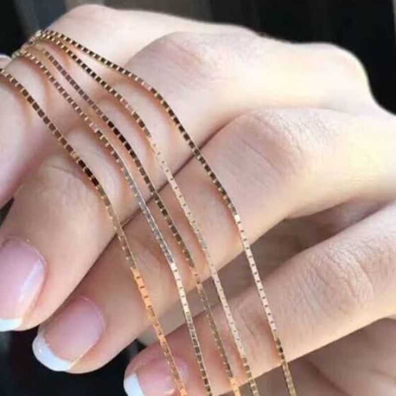 Kalung Necklace Italy Kaca Kuning Gold Emas