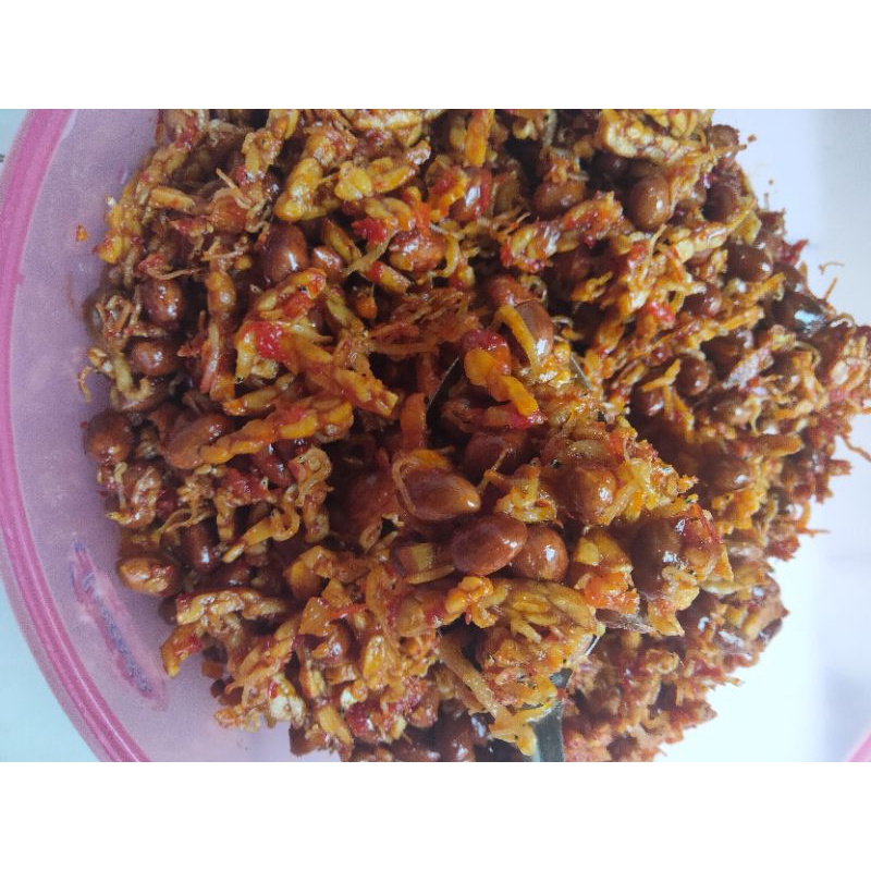 

Teri Kacang Tempe Balado Garing 200ml