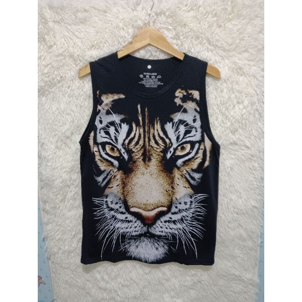 Singlet Pria Distro | Singlet Cowok Distro | Harimau Putih Coklat