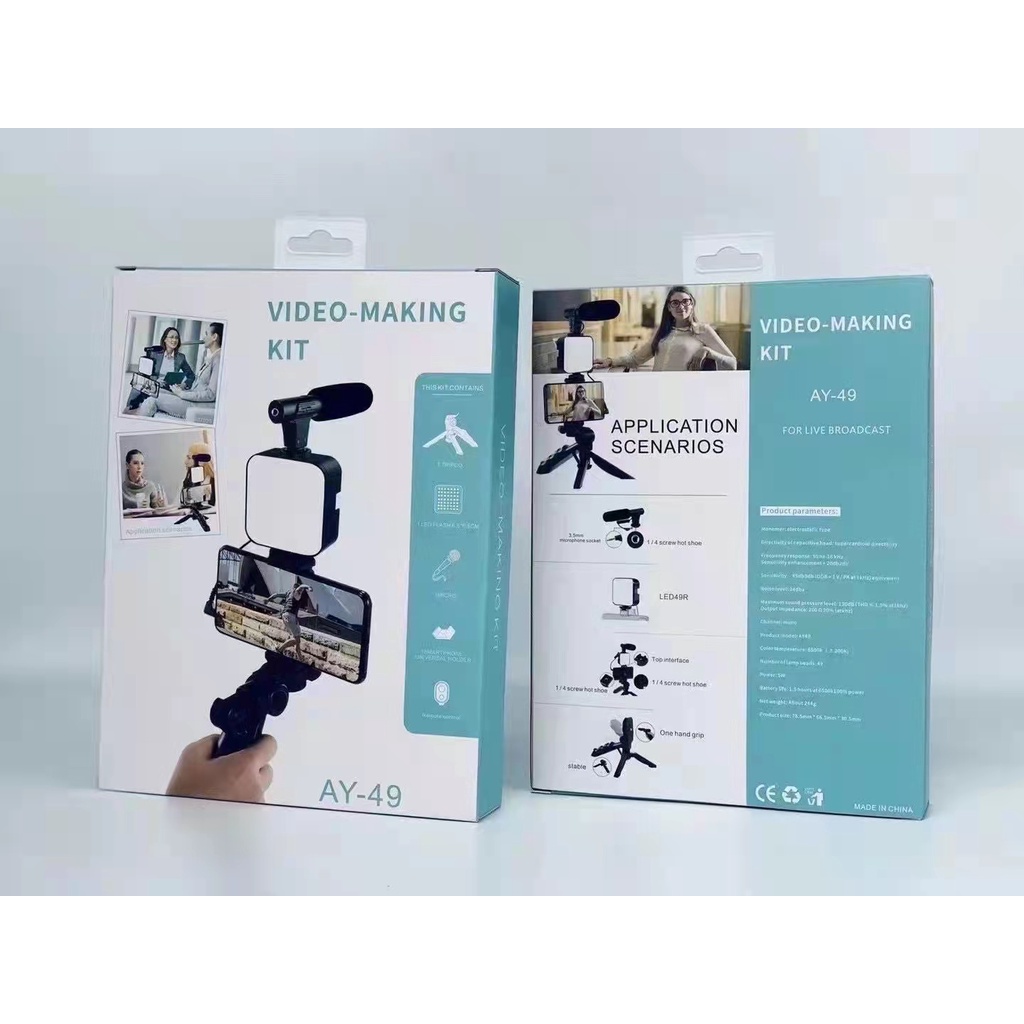 VIDEO MAKING KIT TRIPOD UNTUK VLOGER DENGAN MICROPHONE