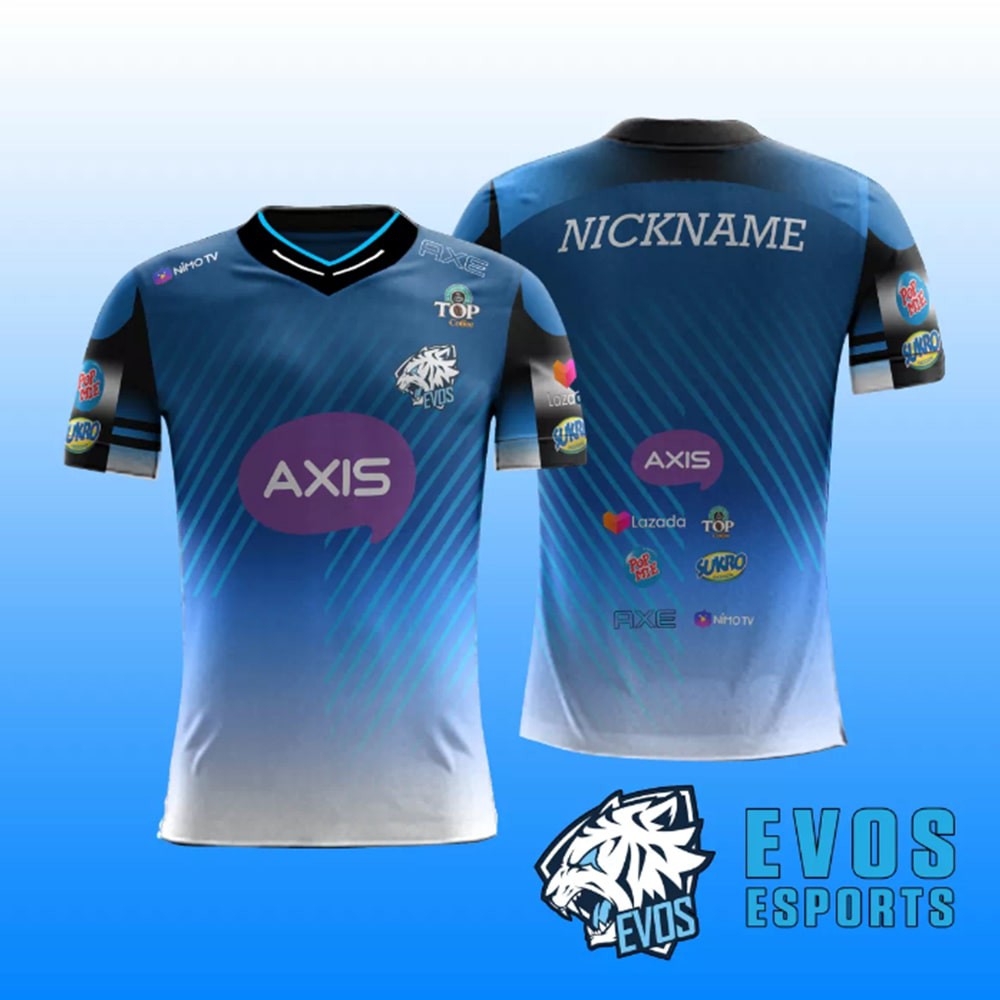 Baju Kaos T-Shirt Pakaian Atasan Anak Laki DewasaJersey Evos Esports Free Fire FF Gaming Team Aura