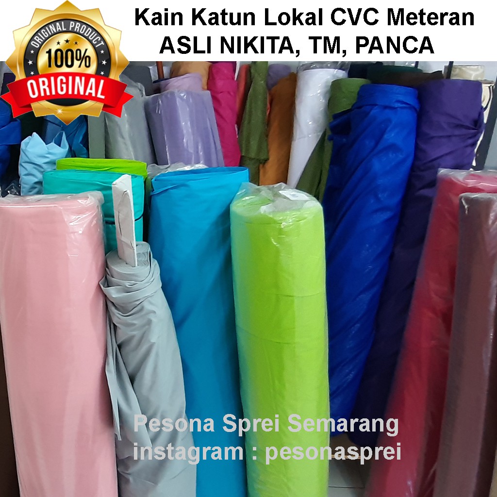 P Kain Sprei Katun Lokal Cvc Polos Nikita Saga Tm Panca Per Meter Shopee Indonesia