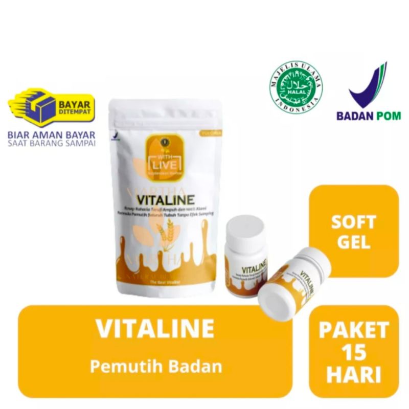 vitaline tiens kapsul pemutih badan ampuh / pemutih original bpom/ vitaline softgel pemutih terbaik 