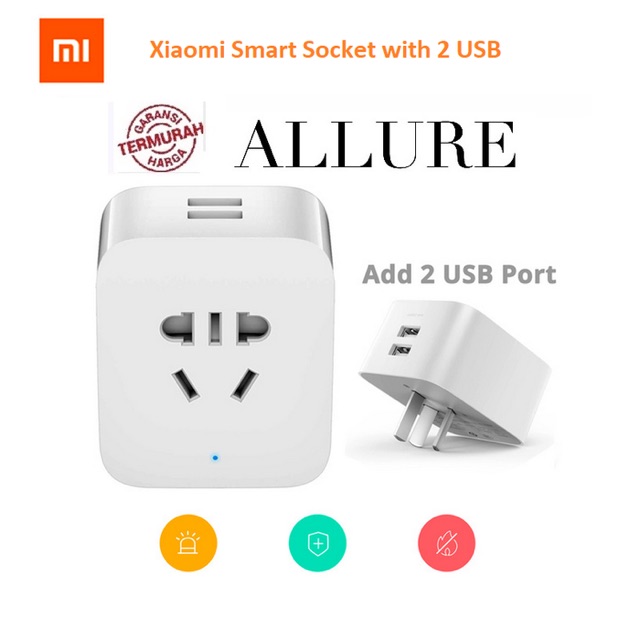 Mijia Smart Plug Socket Enhanced Stop Kontak With Wifi 2 USB