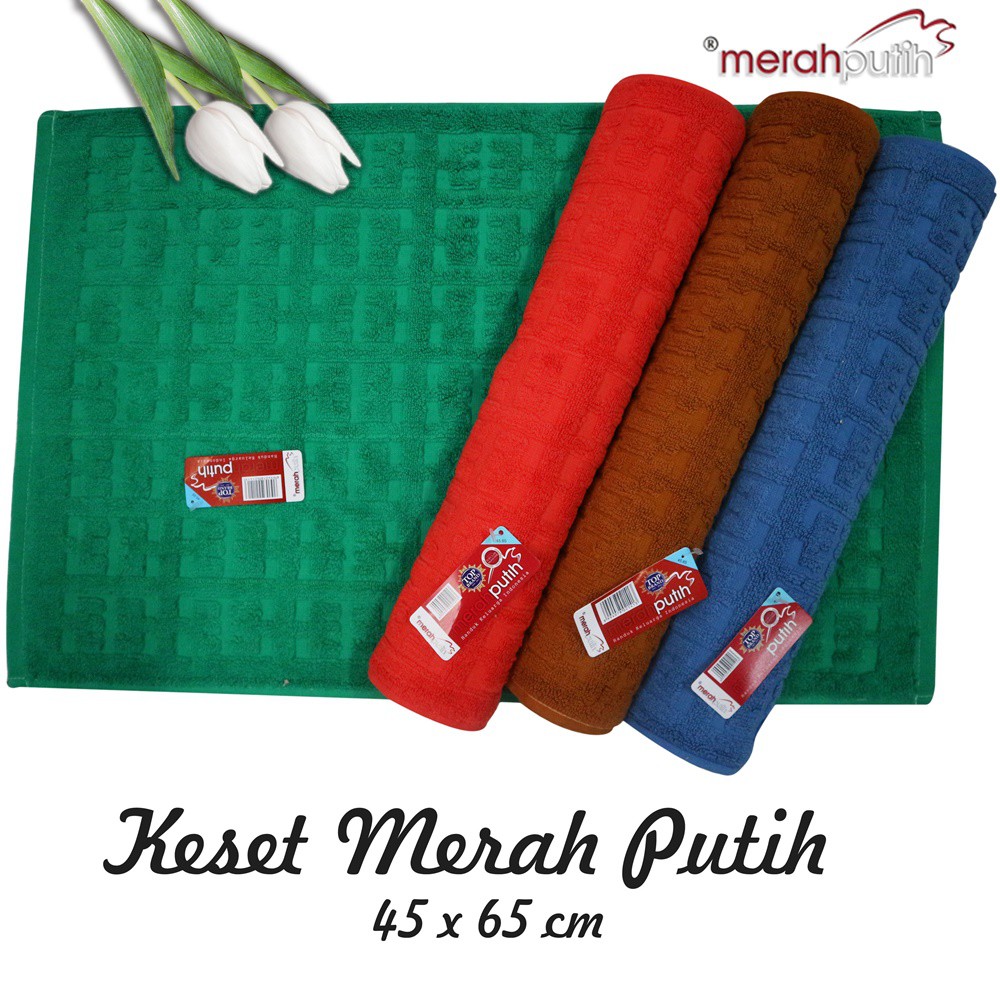 Keset handuk Merah Putih motif 45 x 65 cm