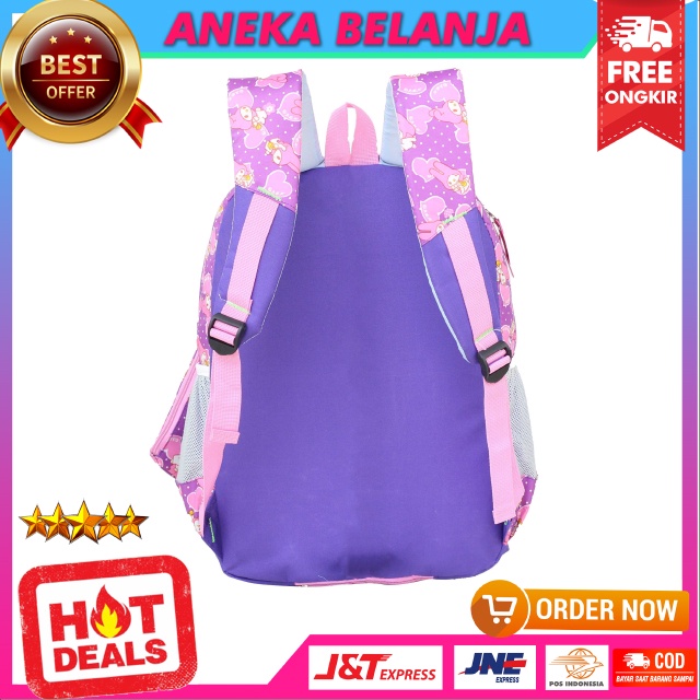 Ready Tas Ransel Anak Cewek Cahaya Boneka Warna Pink Lucu Imut Tas Ransel Anak Perempuan TK SD SMP Bagus Keren Free Raincover Multifungsi Backpack Anak Cewe Hangout TPQ TPA Free Tempat Pensil Temurah Terlaris Berkualitas