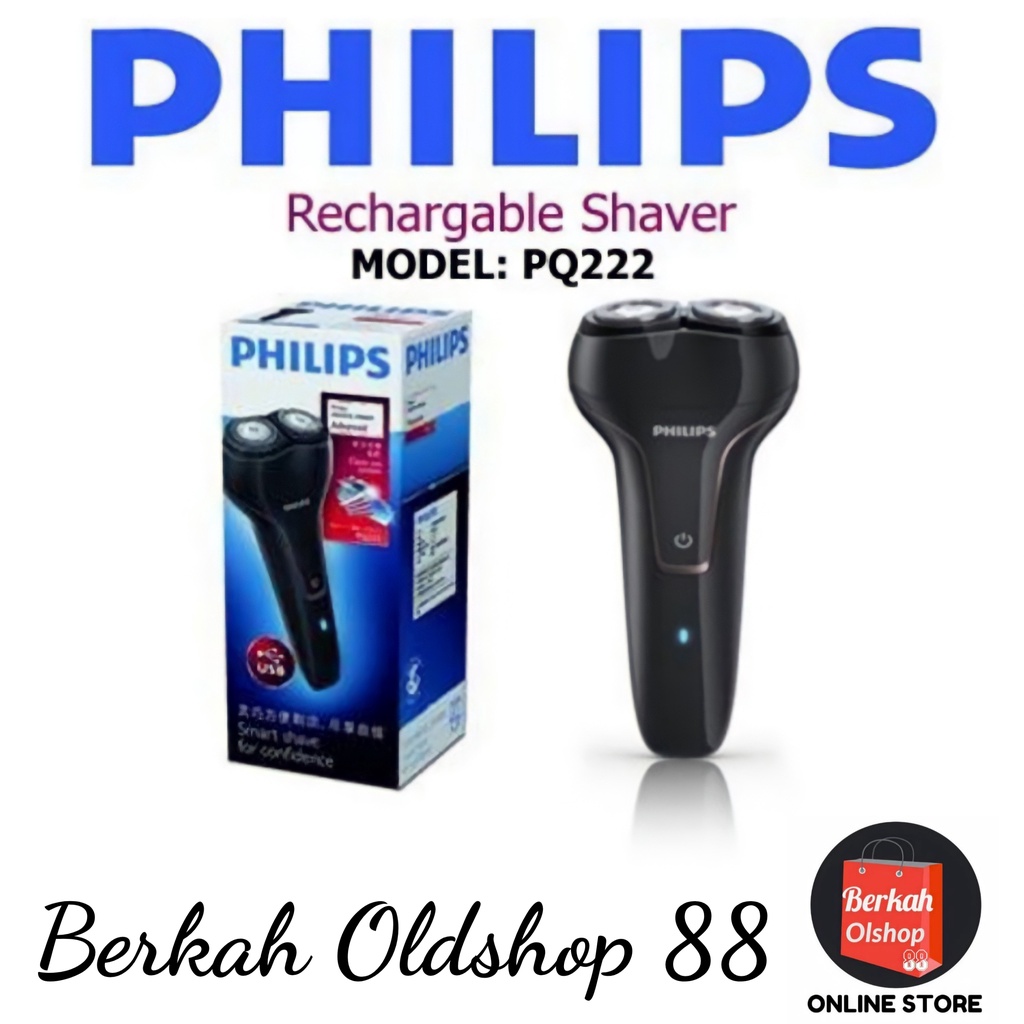 Berkah Oldshop 88 - Philips PQ222 Electric Shaver With Usb Charging / Alat Cukur Jenggot Philips PQ 222