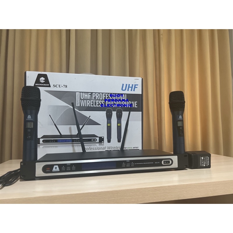 MICROPHONE MIC WIRELESS MIKROPON MIK TANPA KABEL SOUNDCREST SCU-78 ORIGINAL ORI BAGUS TERLARIS TERBAIK GARANSI