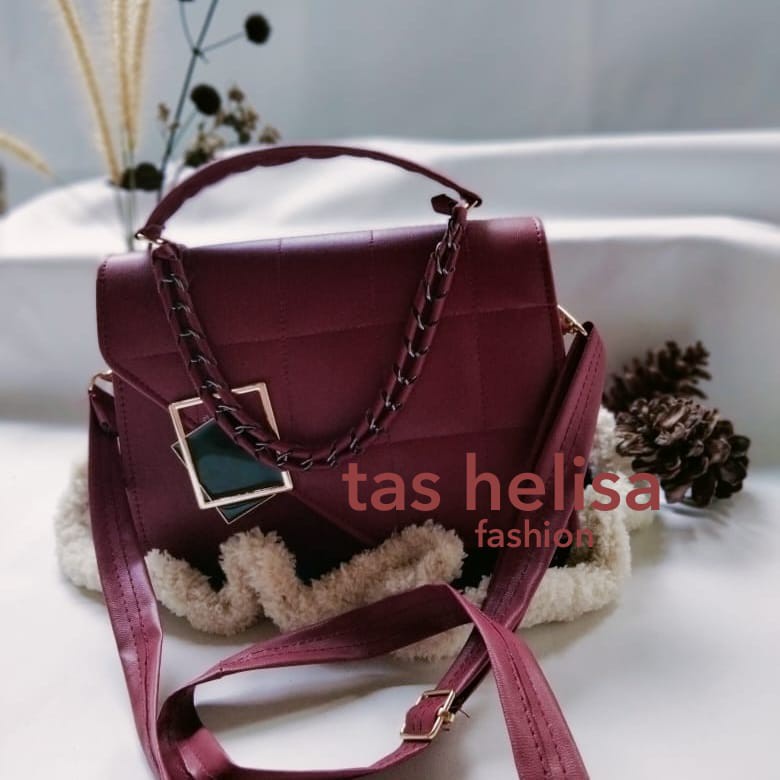 tas slempang wanita elegan fashion bag woment croco rantai daemon kulit