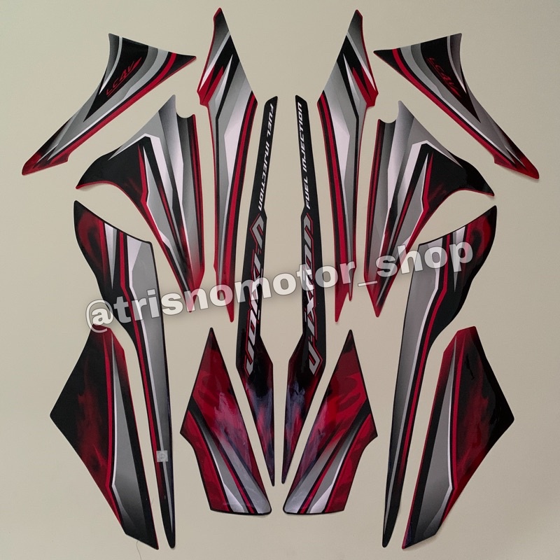 striping stiker polet motor Yamaha vixion Th.2011 old warna merah list body standar berkualitas term