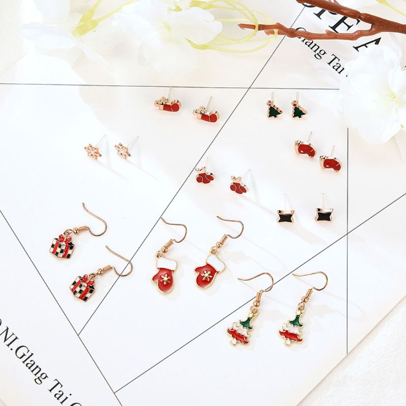 SIY  9 Pairs Women Christmas Earring Studs Christmas Gifts for Girls Holiday Jewelry