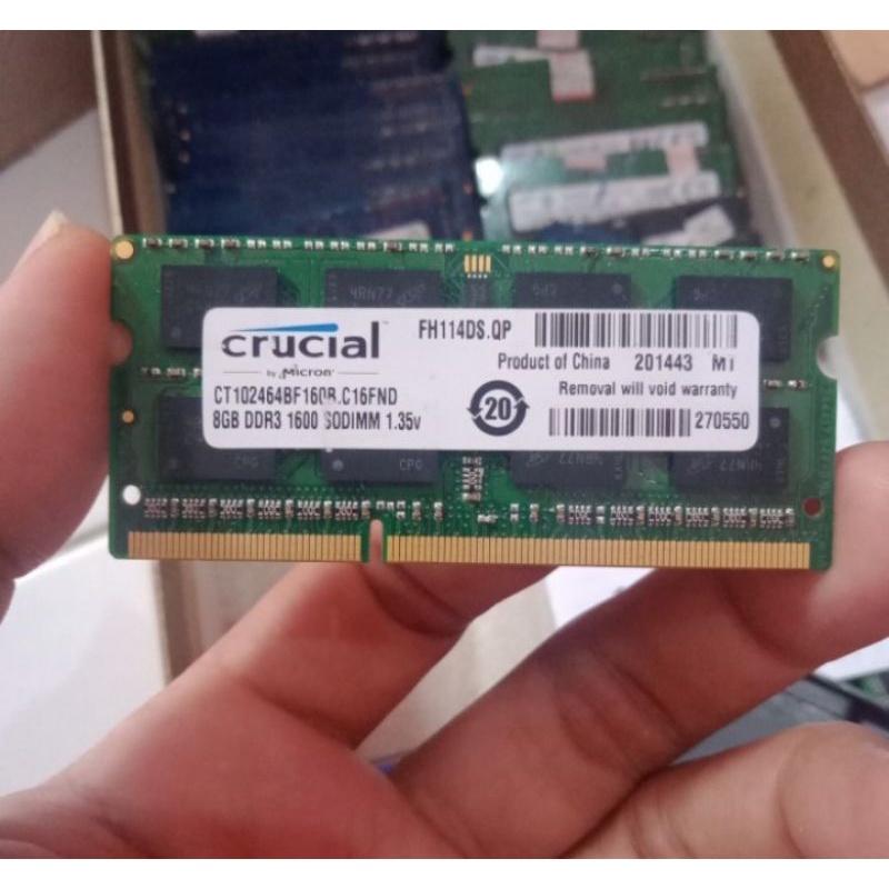 RAM 8GB DDR3L PC3L 1.35 volt CRUCIAL