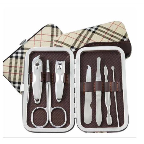 DS Manicure Pedicure Set 7IN1 Dompet /  Manicure Mini Stainless Stell / Paket Pembersih Kuku Pinset Gunting Lancip Korek telinga Kuping