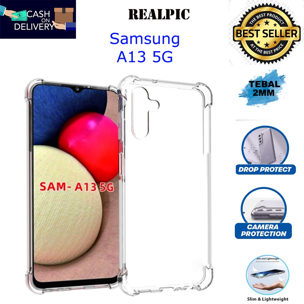 Case Samsung Galaxy A13 5G Casing Clear HD KETEBALAN 2MM BENING TRANSPARAN TPU Premium Softcase