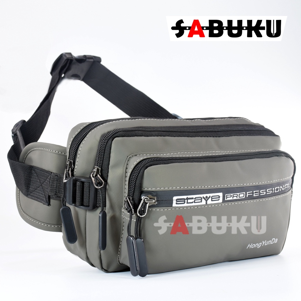 Tas Selempang Anti Air Pria Multifungsi Fashion Korea Distro Waistbag Pinggang Cowok - 151