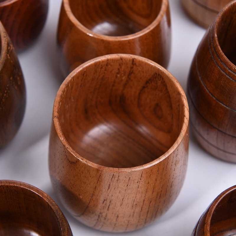 Gelas Kayu Cangkir Mug Unik Elegan Wooden Natural Cup