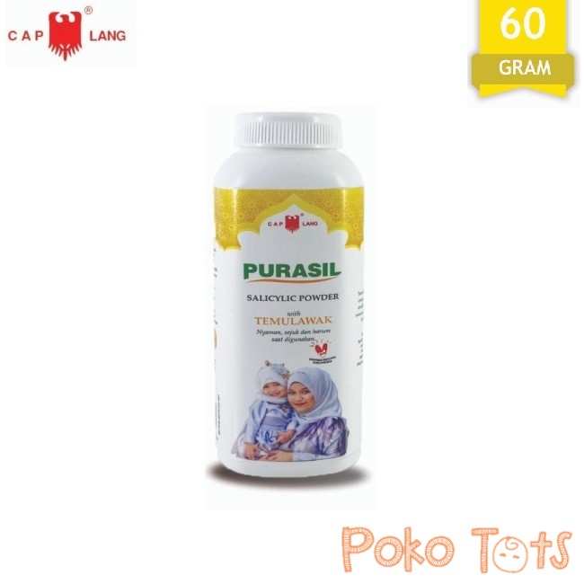 Cap Lang Purasil Salicylic Powder With Temulawak 60gr Bedak Untuk Gatal-Gatal Biang Keringat