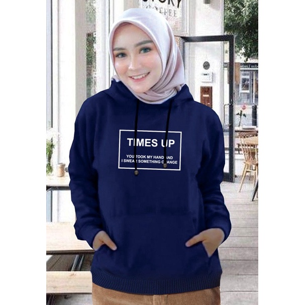 Sweater Hoodie Wanita times up / Sweater Hoodie Korean Style / Sweater Terbaru 2020 / Sweater Tebal / Sweatshirt Hoodie Wanita