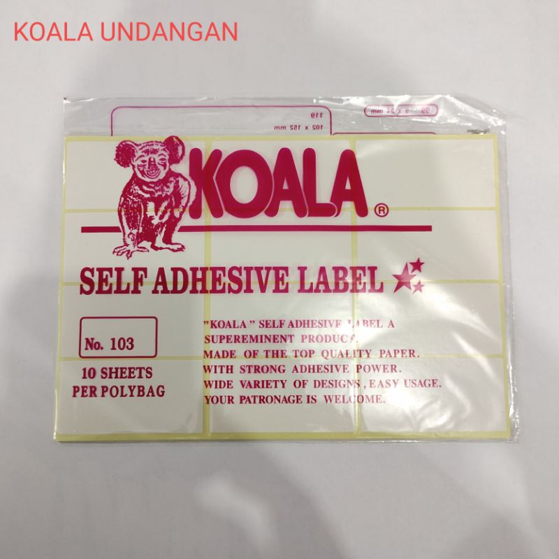 

LABEL UNDANGAN KOALA / LABEL SERBAGUNA / STIKER BUKU